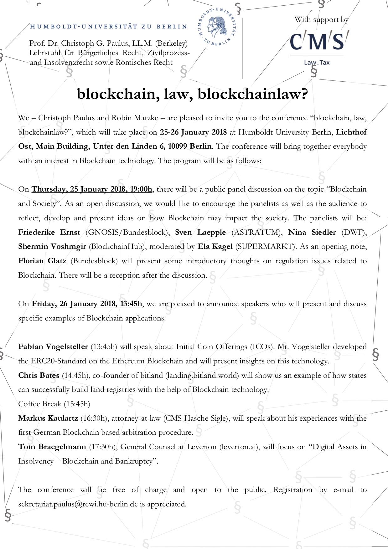 Blockchain Conference Invitation