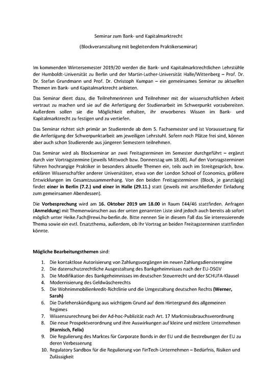 Bankrechtsseminar Seite 1