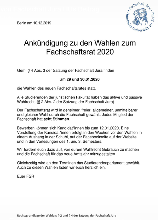 Wahlankündigung